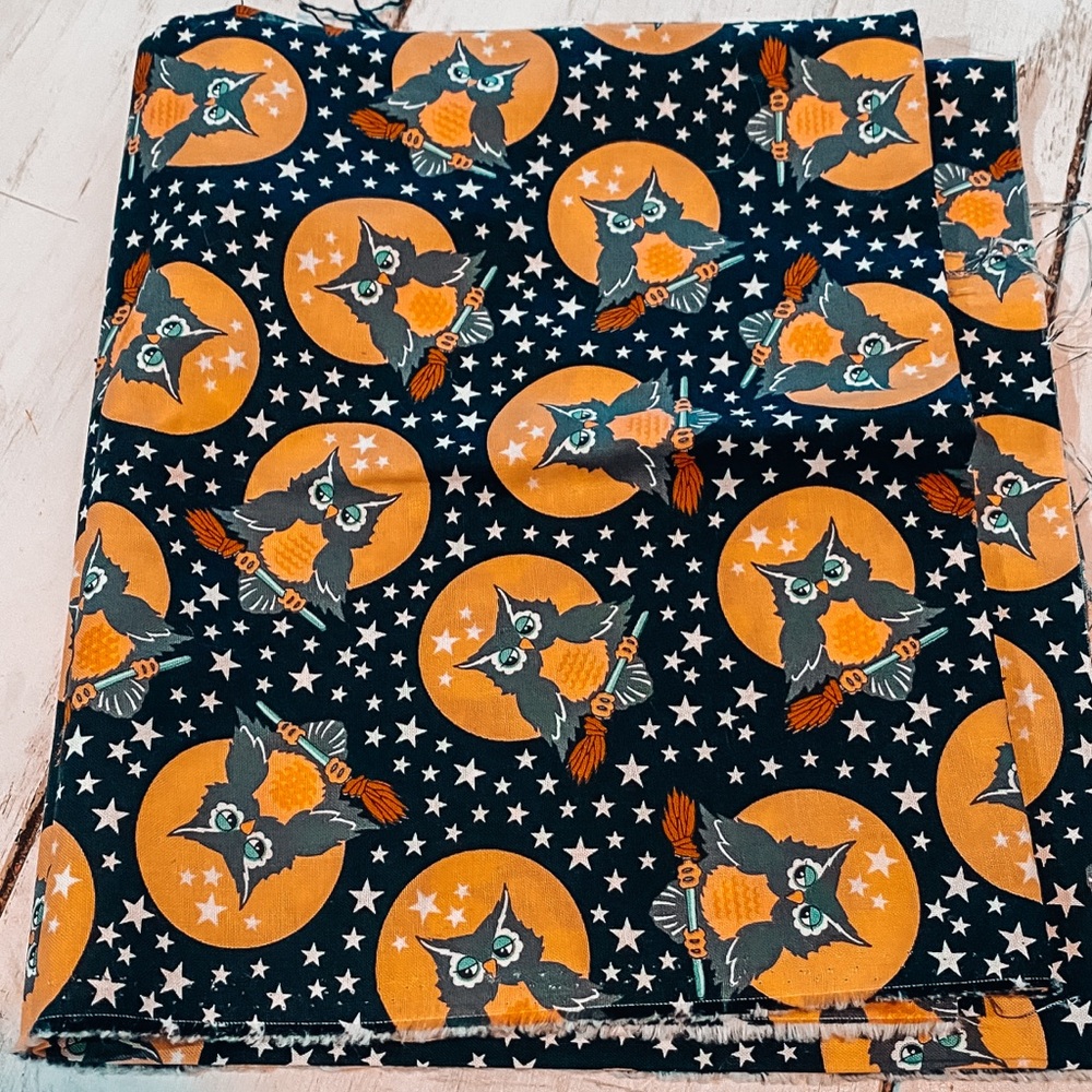 Halloween Owl Fabric with Stars